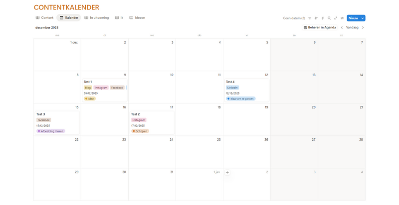 Contentkalender in Notion door Office & Design Lidia
