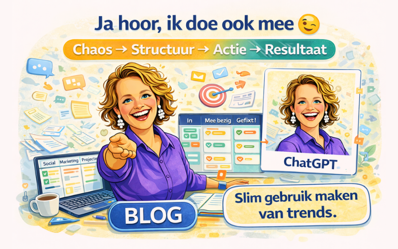 ChatGPT heeft Office & Design Lidia uitgetekend in een cartoon. Sprekend toch?