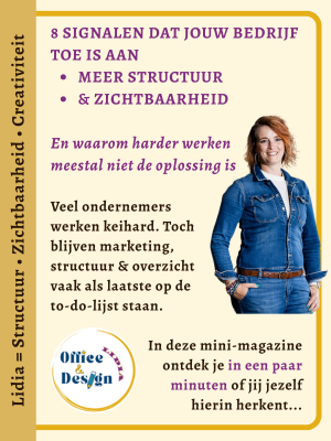 Loopt je marketing of structuur vast? Ontdek de 8 signalen en bekijk hoe Lidia Wielink je helpt slimmer te ondernemen en zichtbaar te groeien.